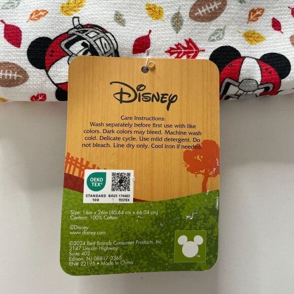 Disney Mickey Mouse Fall Football Kitchen Towels Set 2 Autumn Leaves Football - Picture 5 of 5